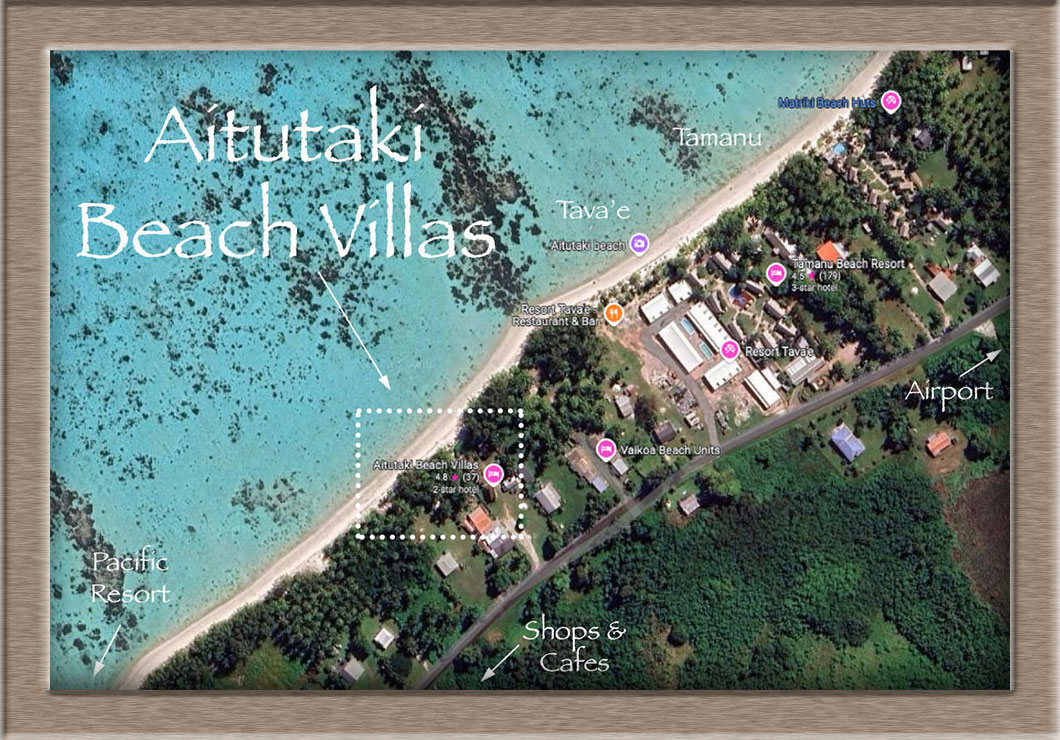 location of Aitutaki Beach Villas on Aitutaki Island