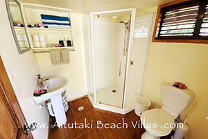bathroom showing shower, sink and toilet