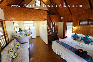 interior of villa with King bed and sofa