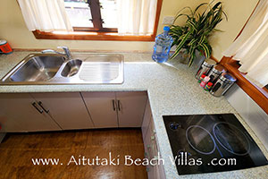 Kitchen for self-catering holidays in Aitutaki