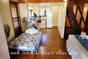 sofa bed set-up of the villa