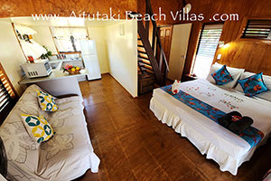 inside the accommodation at Aitutaki Beach Villas